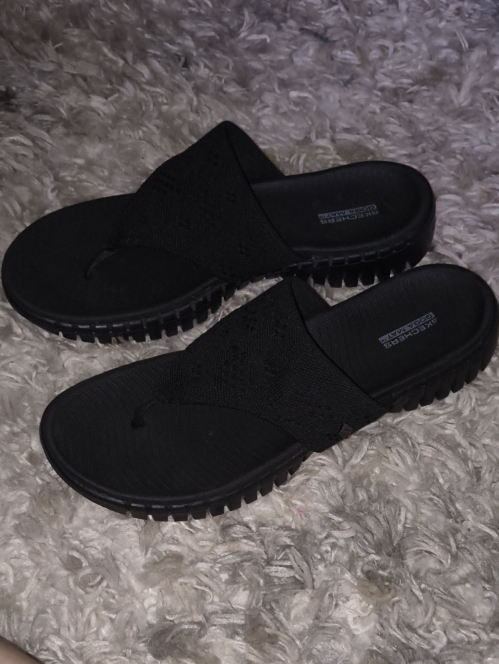 Skechers Women's Black Knit Sandals